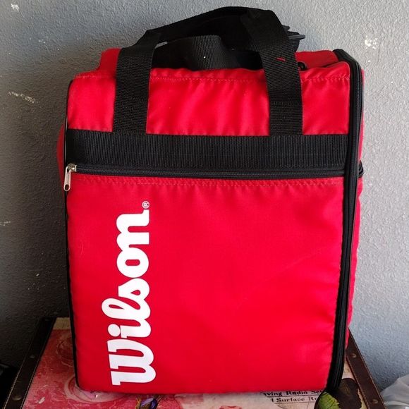 Vintage Other Vintagewilson Club Tote Red Black Padded Tennis Gym Bag Locker Travel Sports